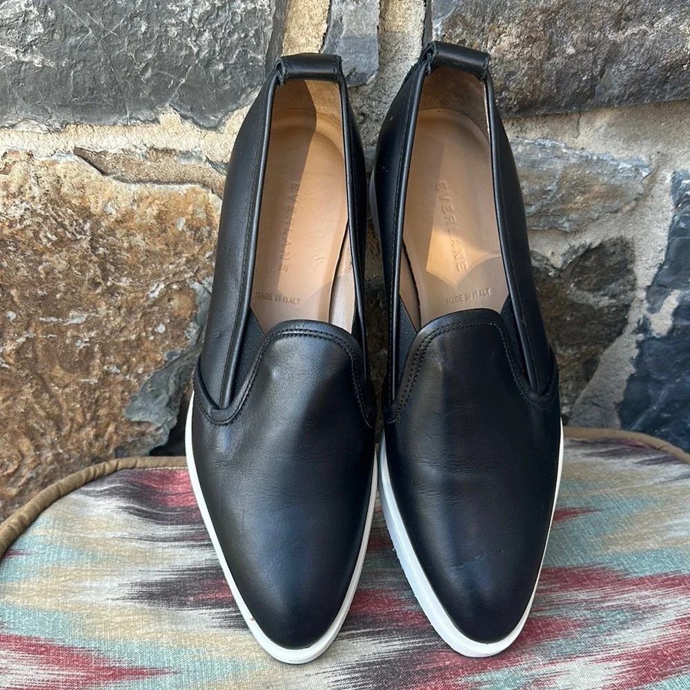 NEW Everlane Leather Street Shoe Black Size 8.5